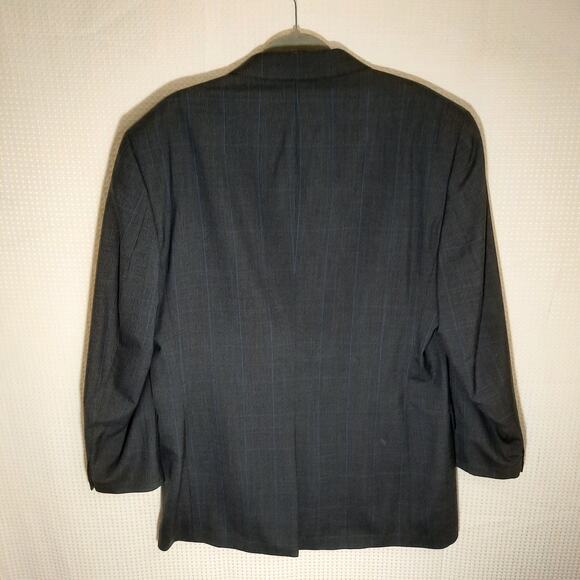 Jos. A. Bank 44L Blazer Men Wool 2-Button Gray Subtle Plaid Made in Mexico - Picture 6 of 8